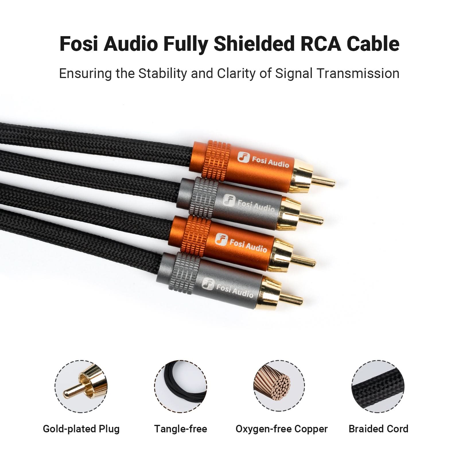 Fosi Audio RCA Cables for Home Audio Systems - Image 3