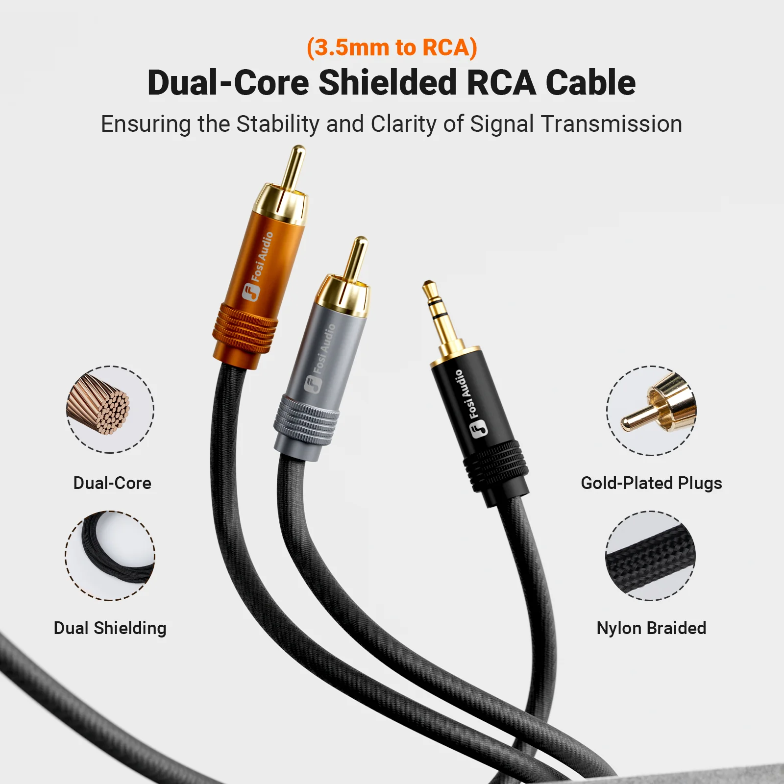 Fosi Audio 3.5 mm to Dual RCA cable - Image 2
