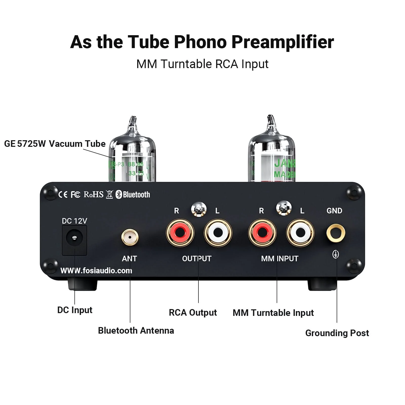 Fosi Audio Box X3 Bluetooth Vacuum Tube Phono Preamp - Image 4