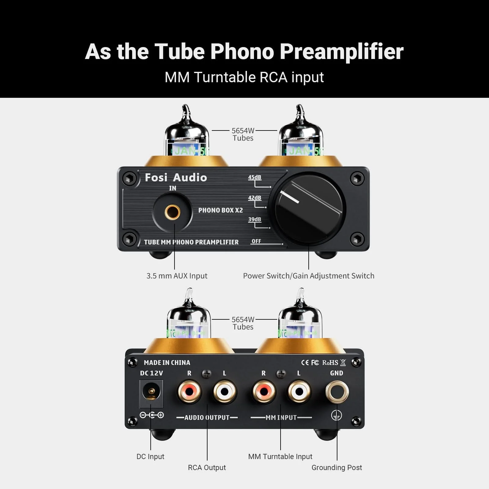Fosi Audio Box X2 MM Turntable Phono Preamplifier - Image 7