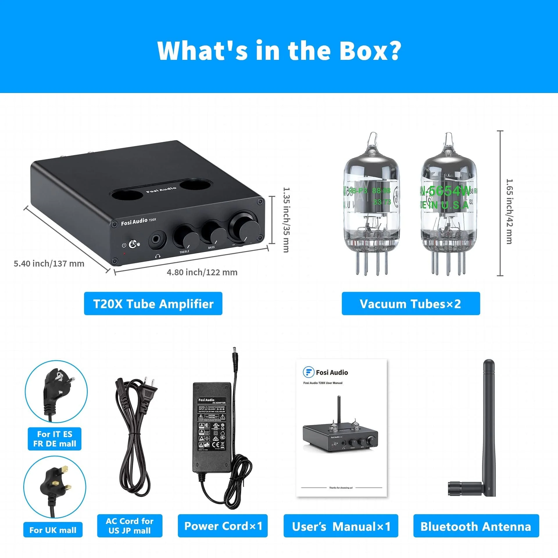 Fosi Audio T20X Bluetooth Tube Amplifier Headphone - Image 8