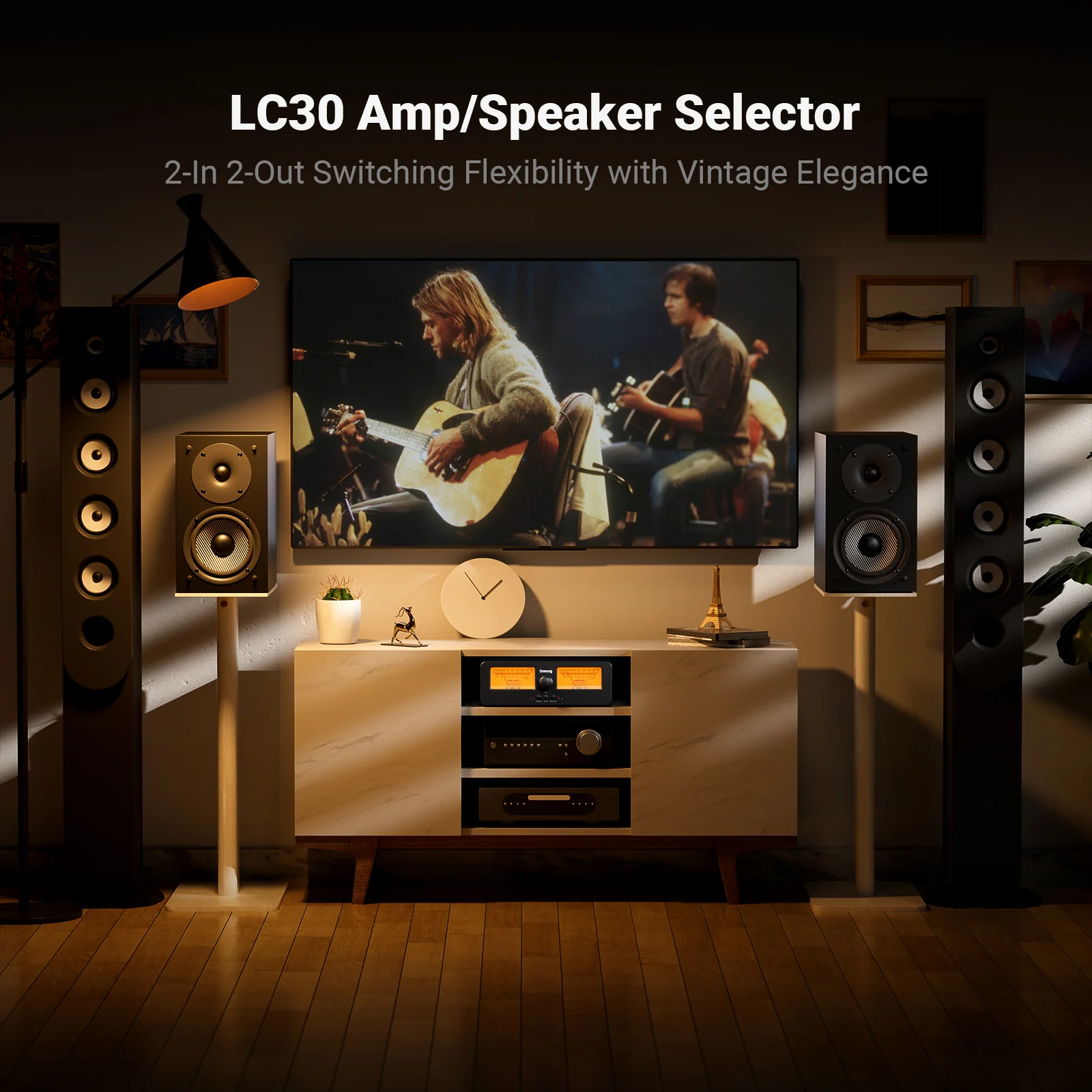 Onwung LC30 VU Meter Amplifier Speaker Selector - Image 2