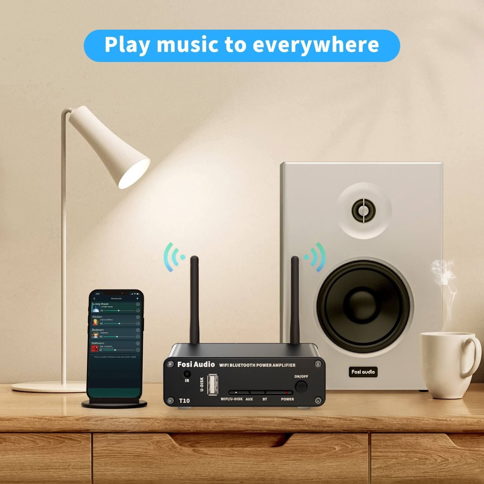 Fosi Audio T10 WiFi & Bluetooth Amplifier - Image 4